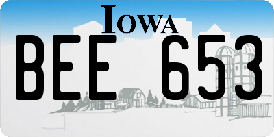 IA license plate BEE653