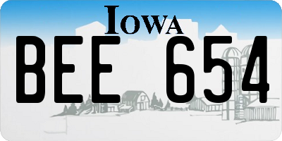 IA license plate BEE654