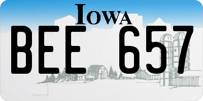 IA license plate BEE657