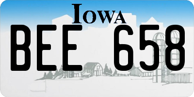 IA license plate BEE658