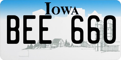 IA license plate BEE660