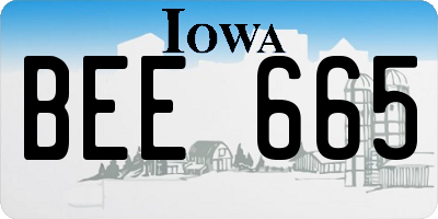 IA license plate BEE665