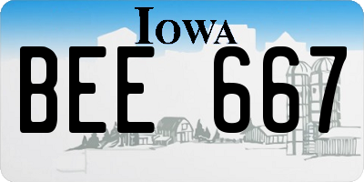 IA license plate BEE667