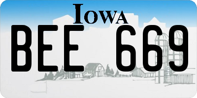 IA license plate BEE669