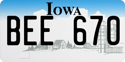 IA license plate BEE670