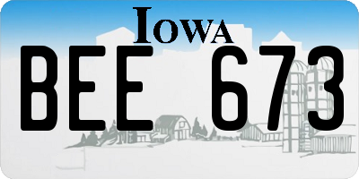 IA license plate BEE673