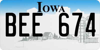 IA license plate BEE674