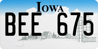 IA license plate BEE675