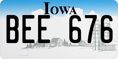 IA license plate BEE676