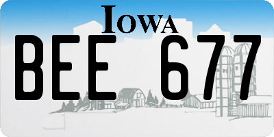 IA license plate BEE677