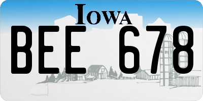IA license plate BEE678