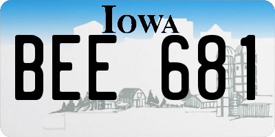 IA license plate BEE681