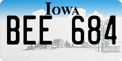 IA license plate BEE684