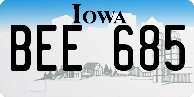 IA license plate BEE685
