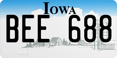 IA license plate BEE688