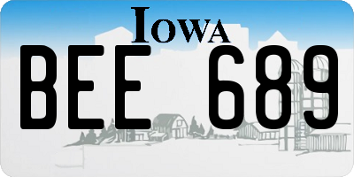 IA license plate BEE689