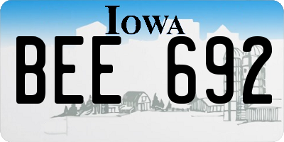 IA license plate BEE692