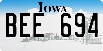 IA license plate BEE694