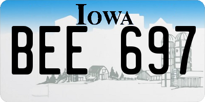 IA license plate BEE697