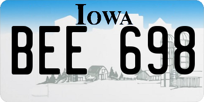 IA license plate BEE698