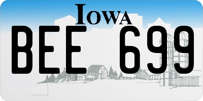 IA license plate BEE699