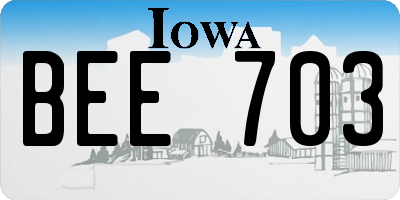 IA license plate BEE703