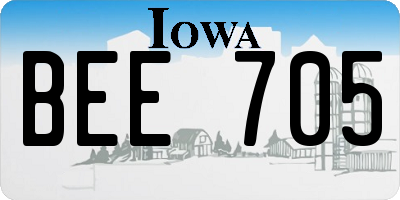 IA license plate BEE705