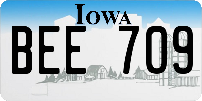 IA license plate BEE709