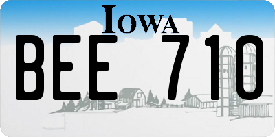 IA license plate BEE710