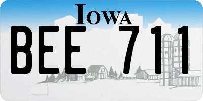 IA license plate BEE711