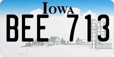 IA license plate BEE713