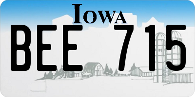 IA license plate BEE715