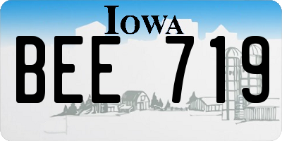 IA license plate BEE719
