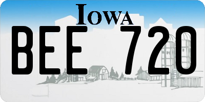 IA license plate BEE720