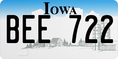 IA license plate BEE722