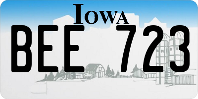 IA license plate BEE723
