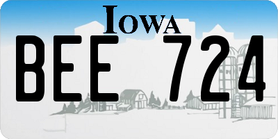 IA license plate BEE724