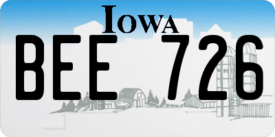 IA license plate BEE726