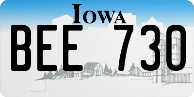 IA license plate BEE730