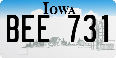 IA license plate BEE731