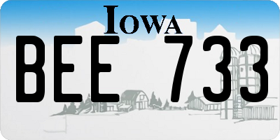 IA license plate BEE733