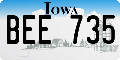 IA license plate BEE735