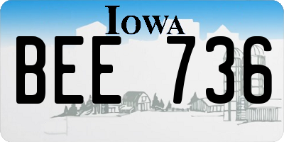 IA license plate BEE736