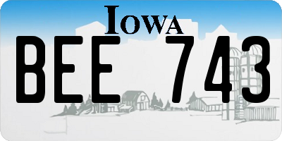 IA license plate BEE743