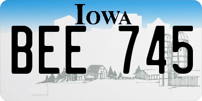 IA license plate BEE745