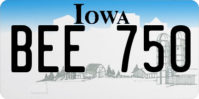 IA license plate BEE750