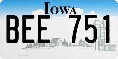 IA license plate BEE751