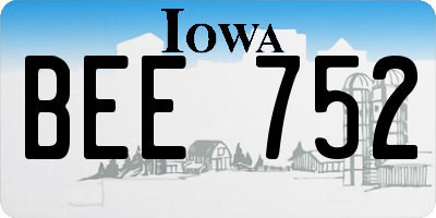 IA license plate BEE752