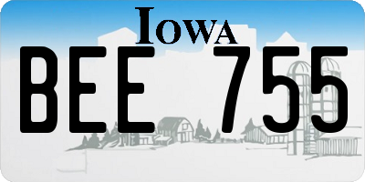 IA license plate BEE755