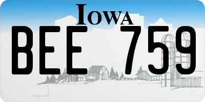 IA license plate BEE759